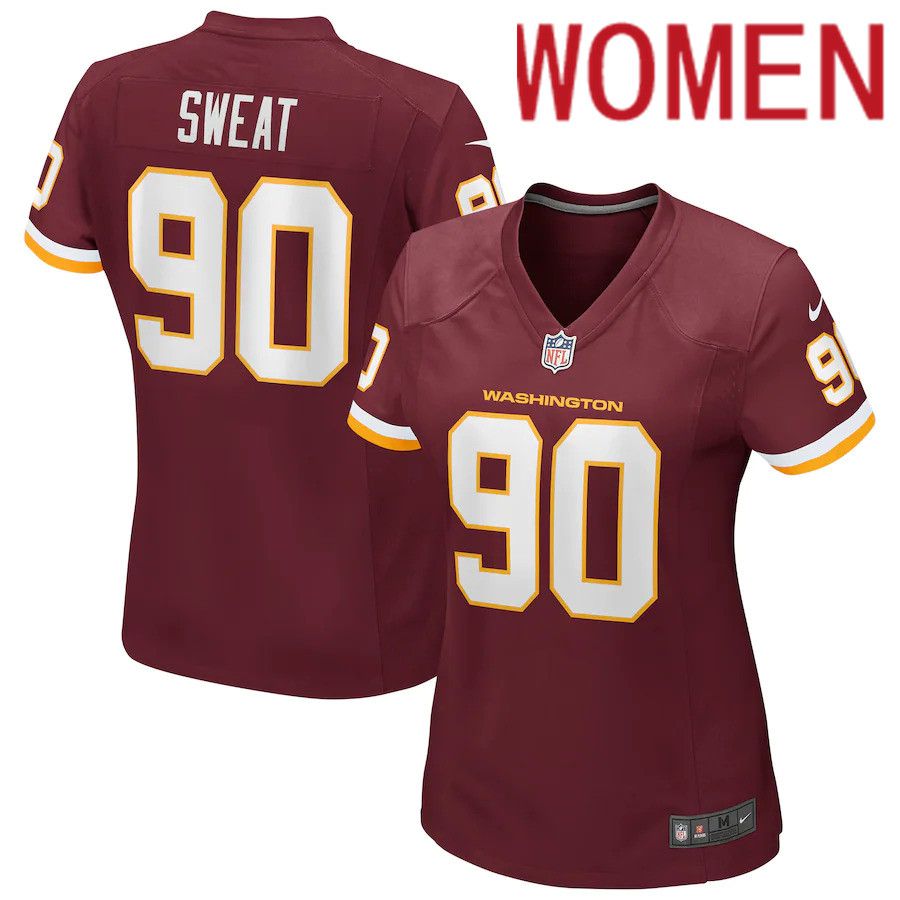 Women Washington Redskins 90 Montez Sweat Nike Burgundy Game Player NFL Jersey